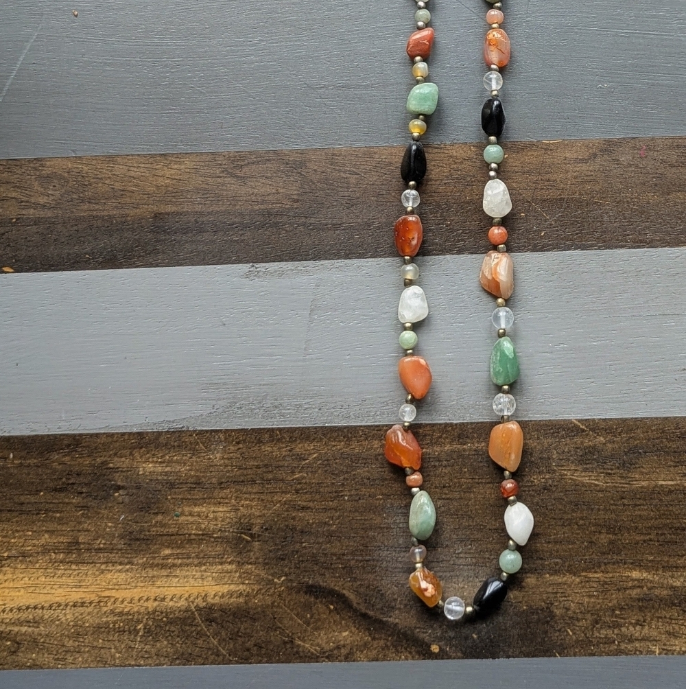 Multicolor Gemstone Beaded Necklace - Picture 4 of 5
